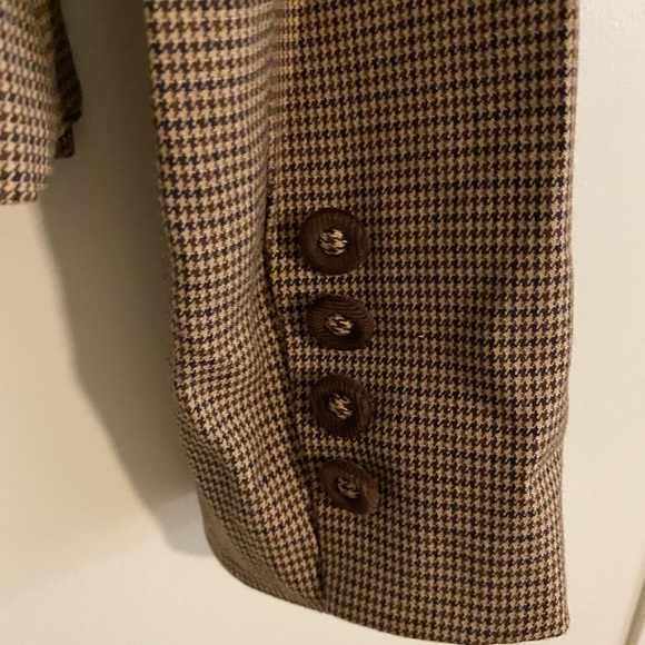 Worn once. Unique brown gingham and corduroy mixed media jacket. - Picture 7 of 8